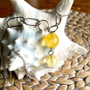 Hand made modern necklace.